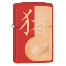 Зажигалка ZIPPO 29661 Year of the Pig Red Matte