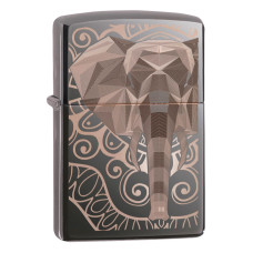 Зажигалка ZIPPO 49074 Elephant Fancy Fill Design Black Ice