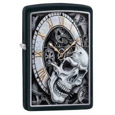Зажигалка ZIPPO 29854 Skull Clock Design Black Matte