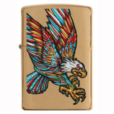 Зажигалка ZIPPO 49667 Tattoo Eagle Brashed Brass