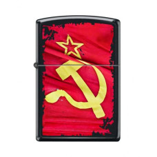 Зажигалка ZIPPO 218 Soviet Flag Sickle (серп и молот и звезда) Black Matte