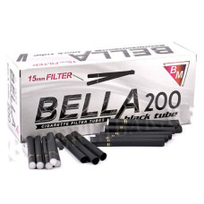 Гильзы для сигарет Bella Black Tube 15мм 200 шт.
