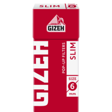 Фильтры для самокруток 6 мм Gizen Slim (Красные) (В коробке 102 шт.)