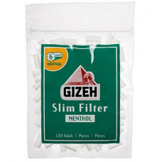 Фильтры для самокруток 6мм Gizeh Slim MENTHOL (120 шт)