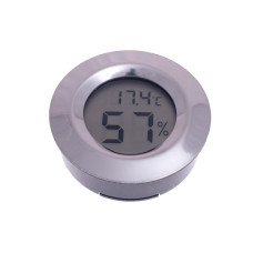 Термо-Гигрометр цифровой круглый, серебро 596-503
