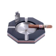 Пепельница Tom River на 4 сигары с гильотиной, Черный лак 524-501